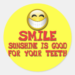 STICKER ROND LE SOLEIL DE SOURIRE EST BON POUR VOS DENTS