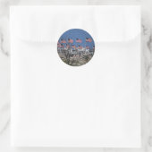 Sticker Rond Le souffle des drapeaux sur les fonds propres (Sac)