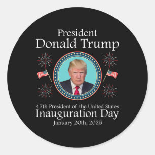 Sticker Rond Le souvenir de l'investiture du président Donald T