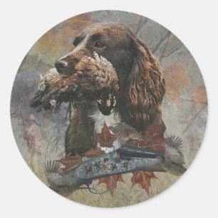 Sticker Rond Le Sprocker Spaniel, L'art des chiens d'armes