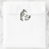 Sticker Rond Le squelette réfléchi (Sac)