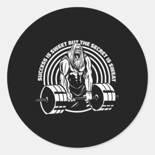 Sticker Rond Le Succès Est Doux, Mais Le Secret Est Sueur Homme