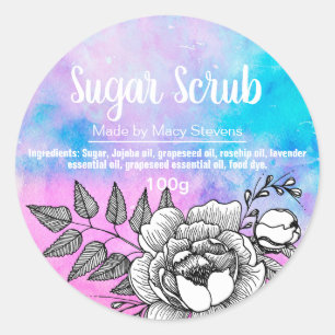 Sticker Rond Le sucre personnalisable frottent l'étiquette