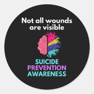 Sticker Rond Le Suicide Donne La Douleur À Quelqu'Un D'Autre. S