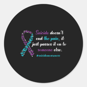 Sticker Rond Le Suicide Ne Met Pas Fin À La Douleur - Préventio