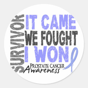 Sticker Rond Le survivant de cancer de la prostate qu'il est
