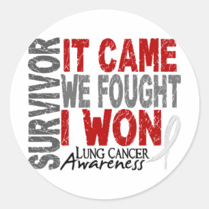 Sticker Rond Le survivant de cancer de poumon qu'il est venu
