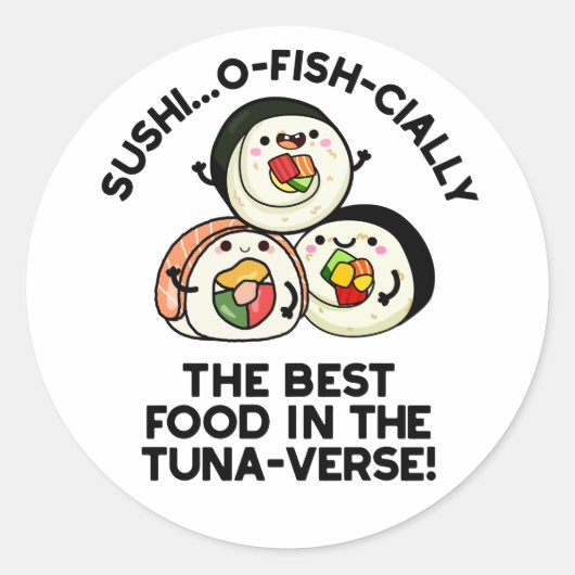 Sticker Rond Le Sushi La Meilleure Nourriture Dans Le Tuna-vers (Devant)