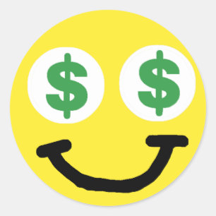 Sticker Rond Le symbole dollar observe l'autocollant