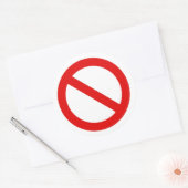 Sticker Rond Le symbole international du non (Enveloppe)