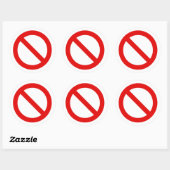 Sticker Rond Le symbole international du non (Feuille)