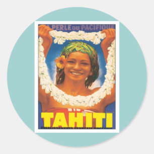 Sticker Rond Le Tahiti vintage