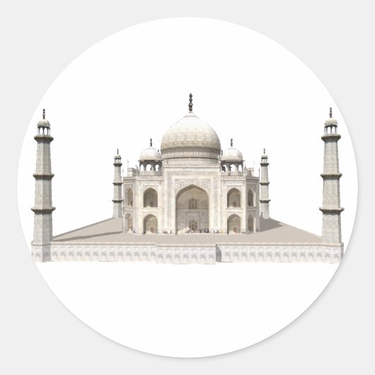 Sticker Rond Le Taj Mahal : Modèle 3D : (Devant)