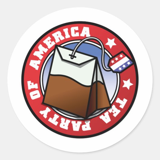 Sticker Rond Le Tea Party américain (Devant)