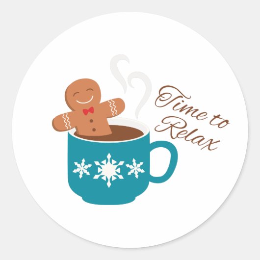 Sticker Rond Le Temps De Se Détendre (Devant)