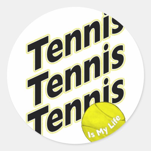 Sticker Rond Le tennis est ma vie (Devant)