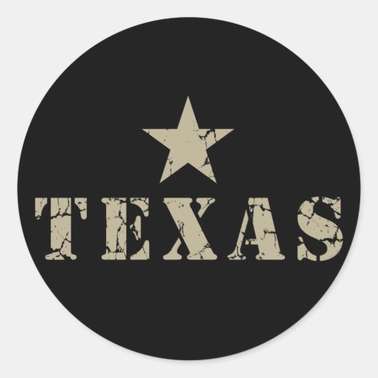 Sticker Rond Le Texas, l'État de la Lone Star (Devant)