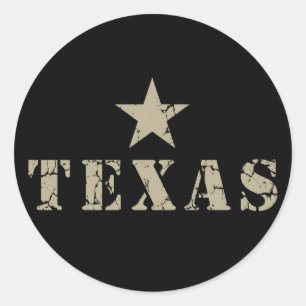Sticker Rond Le Texas, l'état solitaire d'étoile