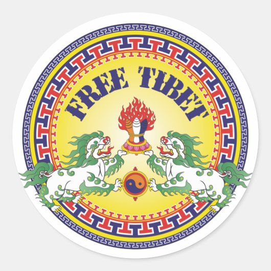 Sticker Rond Le Thibet libre rond (Devant)