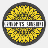 Sticker Rond Le tournesol de grand-mère (Devant)