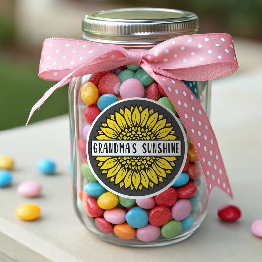 Sticker Rond Le tournesol de grand-mère