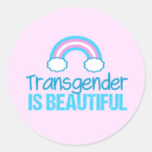 Sticker Rond Le transgenre est beau
