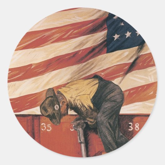 Sticker Rond Le travail d'équipe gagne (Devant)