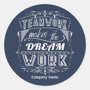 Sticker Rond Le Travail D'Équipe Motivationnel Fait Le Travail 
