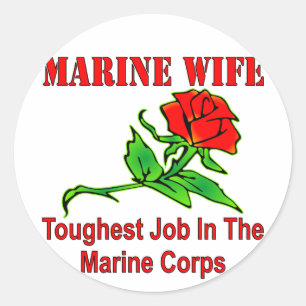 Sticker Rond Le travail le plus dur d'épouse marine d'usmc dan