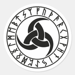 Sticker Rond Le Triskele Triple Corne d'Odin