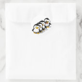 Sticker Rond Le troupeau de pingouins (Sac)