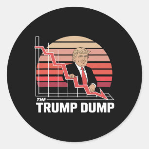 Sticker Rond Le Trump Dump Drôle Anti Trump Krach Boursier