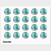 Sticker Rond Le tsunami (Feuille)