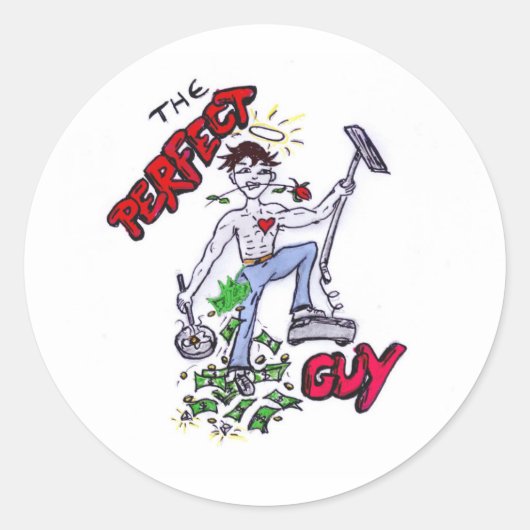 Sticker Rond Le type parfait (Devant)