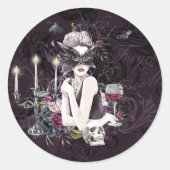 Sticker Rond Le Vampiress | Moody Gothic Vampy Glam Pale Peau (Devant)