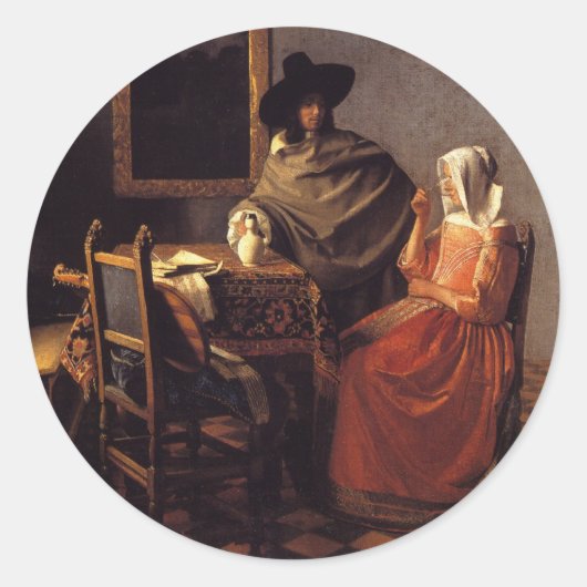 Sticker Rond Le verre du vin (Devant)