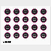 Sticker Rond Le vieillissement rose est naturel (Feuille)