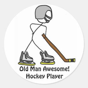 Sticker Rond Le Vieux Homme Est Super ! Hockey...