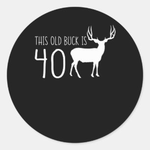 Sticker Rond Le vieux mâle est les 40 quarantième hommes de