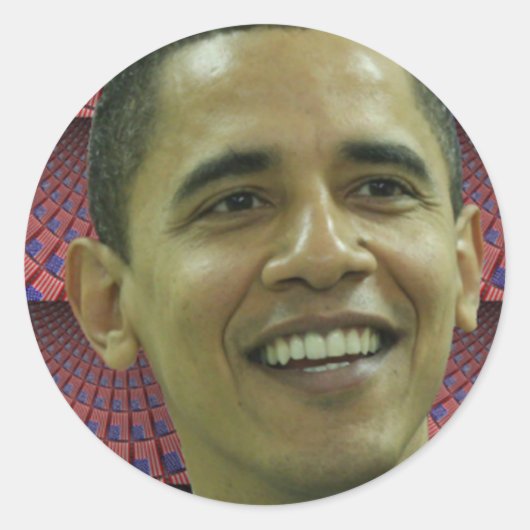 Sticker Rond Le visage de Barack Obama (Devant)