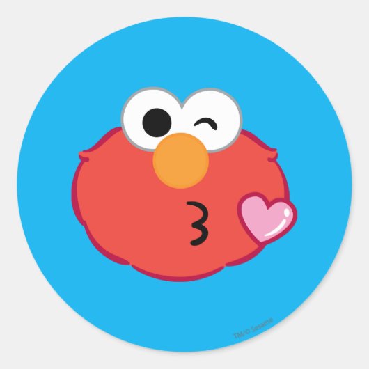 Sticker Rond Le visage d'Elmo envoyant un baiser (Devant)