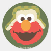 Sticker Rond Le visage d'Elmo Woodland (Devant)