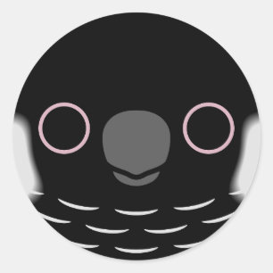 Sticker Rond Le visage du cockatoo noir de Carnaby