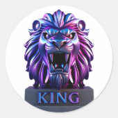 Sticker Rond Le visage du lion (Devant)