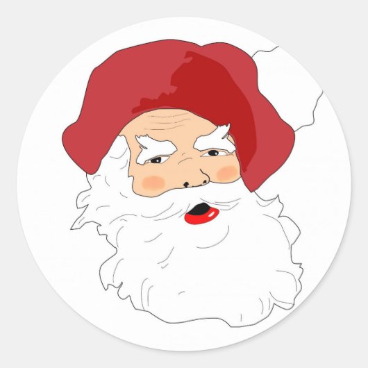 Sticker Rond Le visage du Père Noël (Devant)