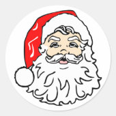 Sticker Rond Le visage du Père Noël (Devant)