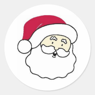 Sticker Rond Le visage du Père Noël