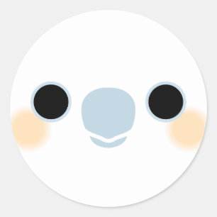 Sticker Rond Le visage d'un cockatoo à ventre rouge