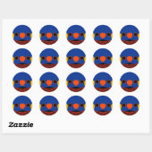 Sticker Rond Le visage d'un lorikeet coco (Feuille)