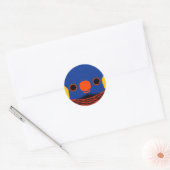 Sticker Rond Le visage d'un lorikeet coco (Enveloppe)